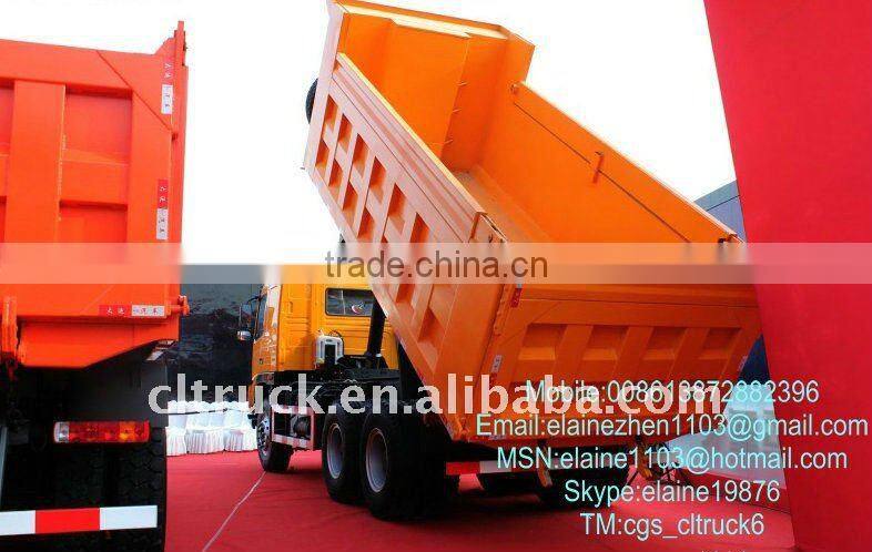 Dayun tri-axle half-box dump body truck for sale