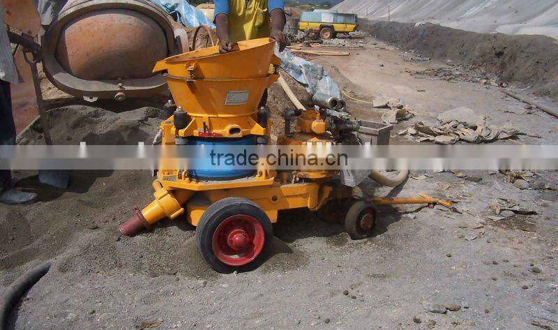 Underground application of concrete spray shotcreter