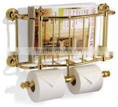 Decorative Bathroom Accessory,Metal Towel Shelf with Hooks