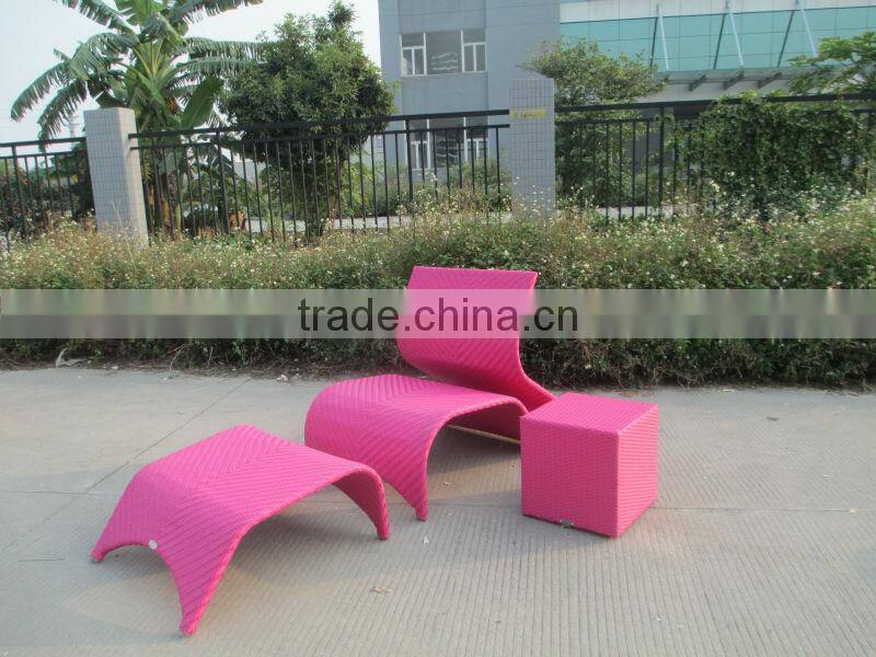 outdoor poolside polyester rattan lounge furnitrue (2051LC)