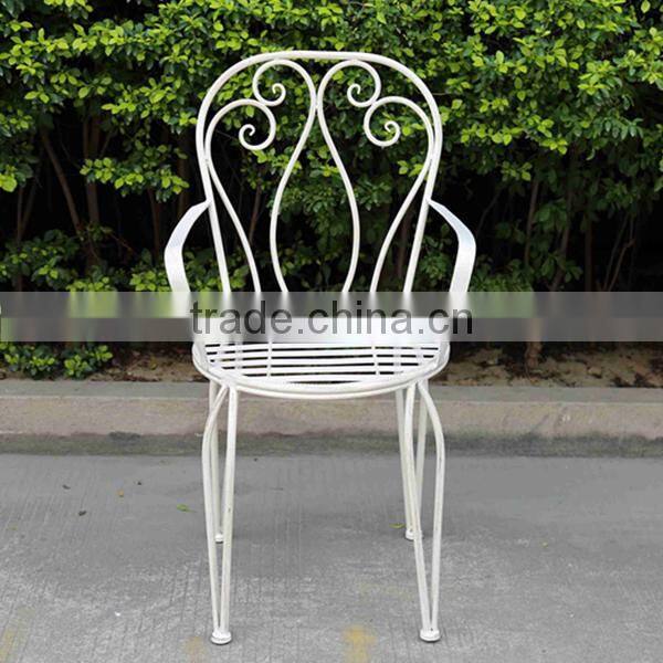 Metal outdoor garden dinning chair with arm