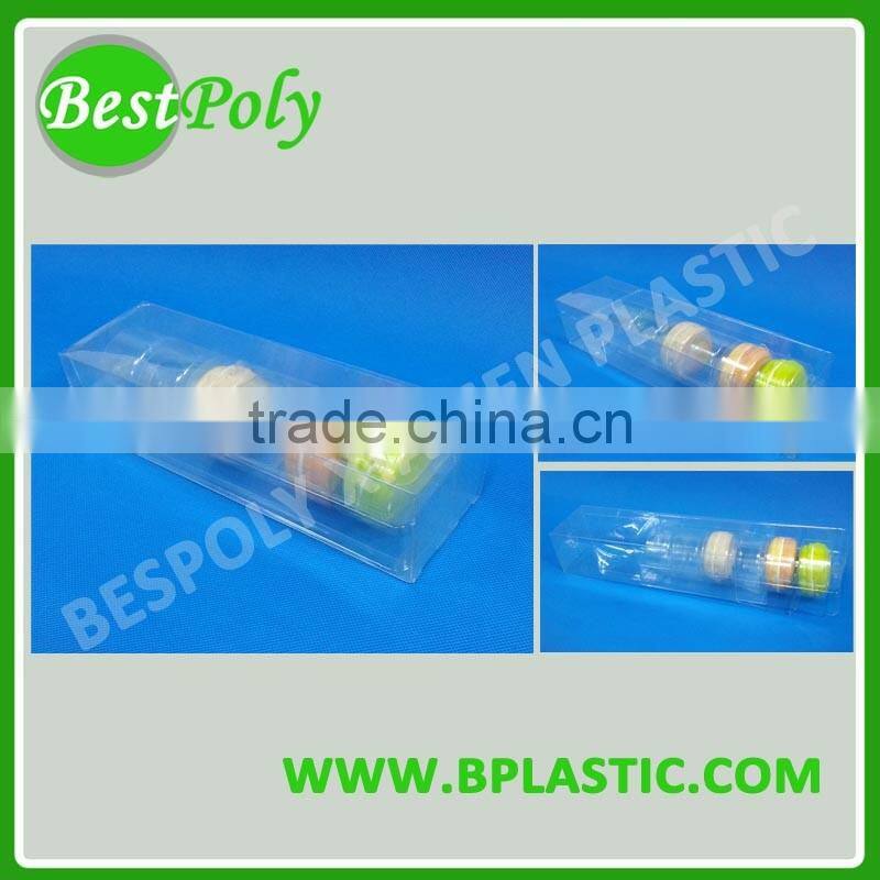 FDA customized clear plastic macaron boxes for 1, 2, 4, 6, 12 macarons