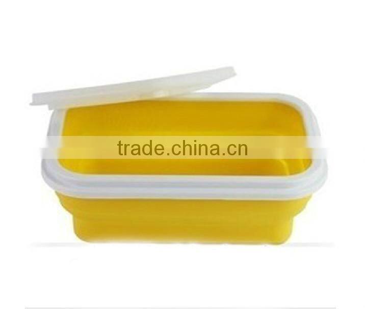 Hot microwave safe food grade silicone collapsible lunch case