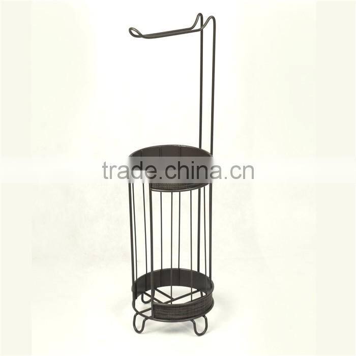 Round Rack, Standing Holder with One Hook, Bronze