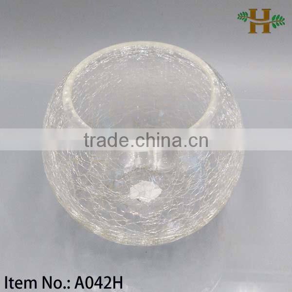 Mouthblown Broken Clear Glass Ball Vase