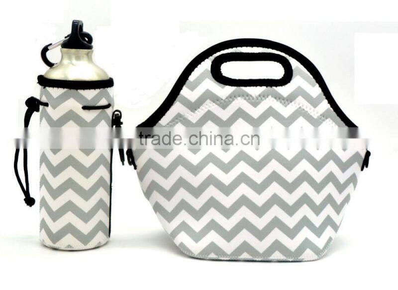 Travel Neoprene Lunch Bag Insulated Cooler Lunch Bags Waterproof Zipper Picnic