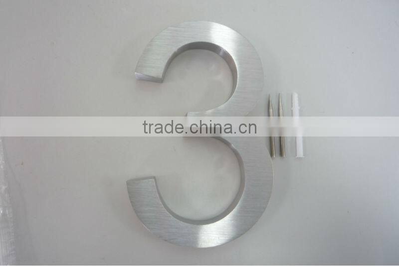 Room Number 304 stainless steel with brushed finish