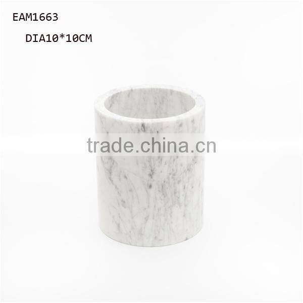 Black marble square vase for planter or flower