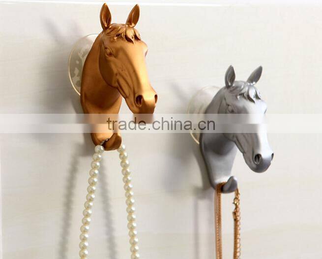 Wholesale Stock Horse Shaped Resin Decorate Sucker Wall Hook