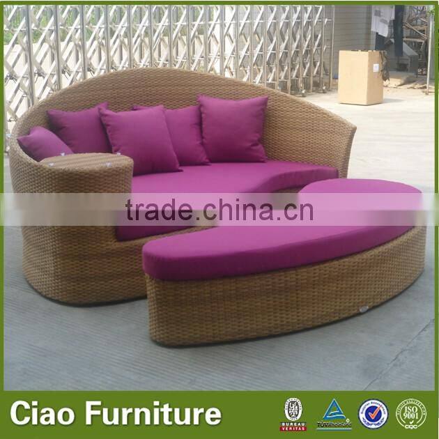 bali outdoor sun bed rattan round sunbed wicker furniture