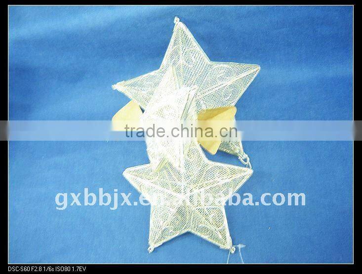 White wire star shape christmas decorative crafts set of three