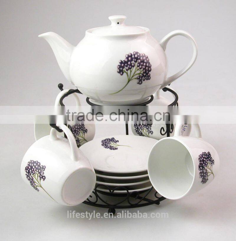 Ceramic Tea Set, Porcelain Coffee Set With Decal