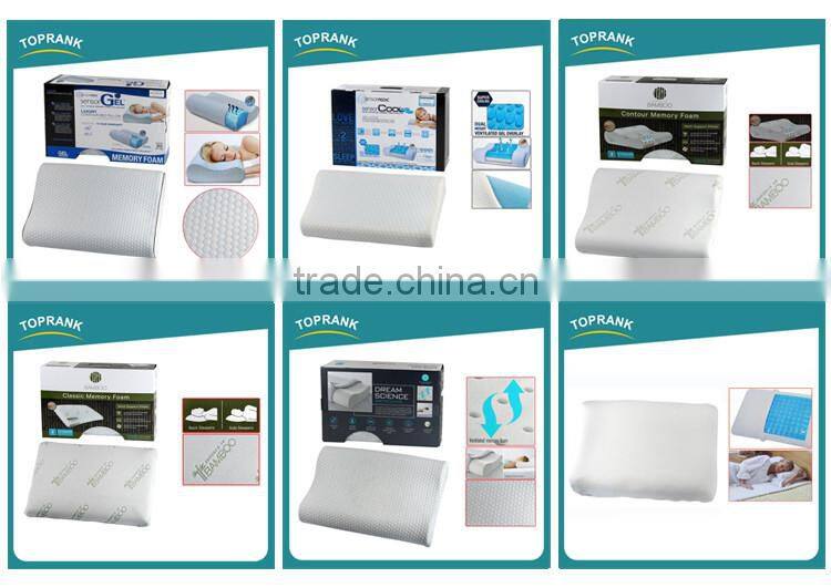 Hot sale comfort cooling gel overlay pressure relieving memory foam bed pillow