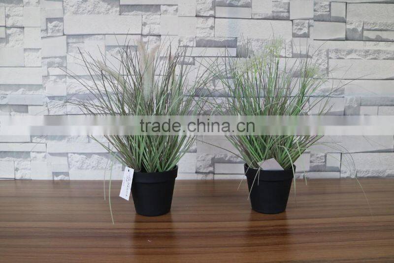 Potted plastic grass bonsai