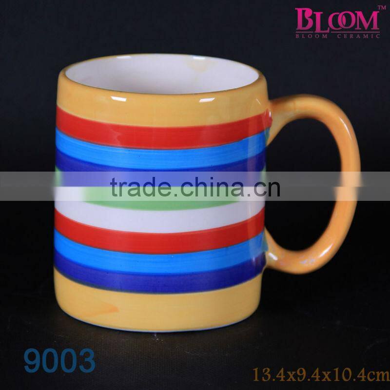 Colorful stripe ceramic ice cream cup