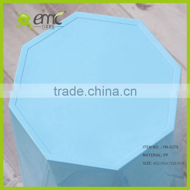 New design plastic trash bin, Plastic PP Decorative Round Trash Bin Waste Bin for Household