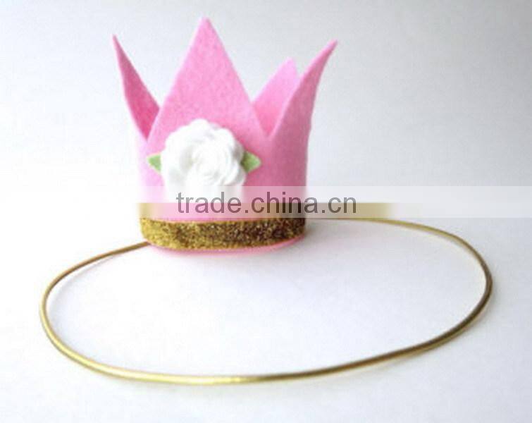 2017 new hot handmade wholesale China gift items custom fabric craft party supply decoration felt flower crown wedding headband