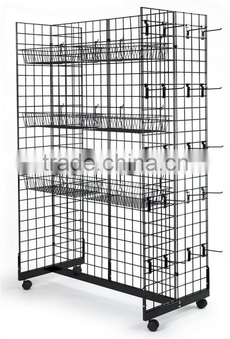 Customized Gridwall Gondola Fixture with Baskets