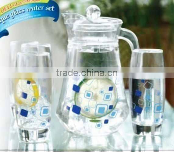 Newest glass set glass pitcher and water cups glass tableware