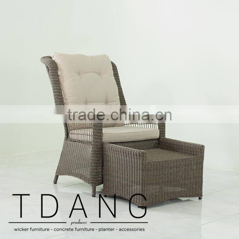 Elise Relax Wicker Chair with Ottoman - Outdoor Rattan Furniture