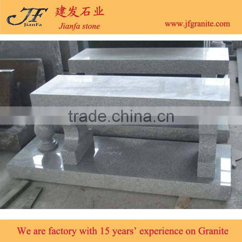 Cheap tombstone gray granite memorial bench bench tombstone