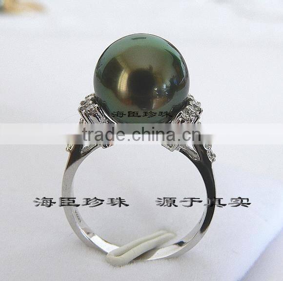 2014 latest design high quality tahitian pearl ring
