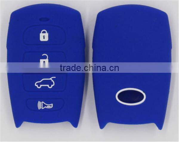 Silicone remote car key case for hyundai 4 buttons