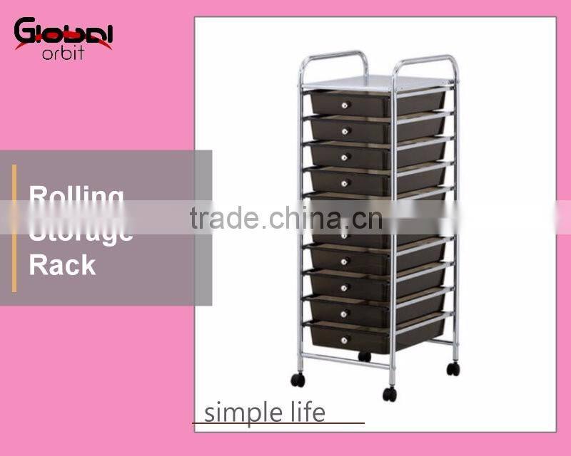 Home Storage Furniture 3-tier Plastic Drawer Trolley Cart PP Drawer Rack