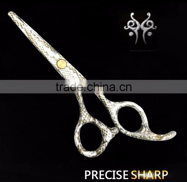 QJ-HC48 Punk style hair dresser cutting scissor with special pattern