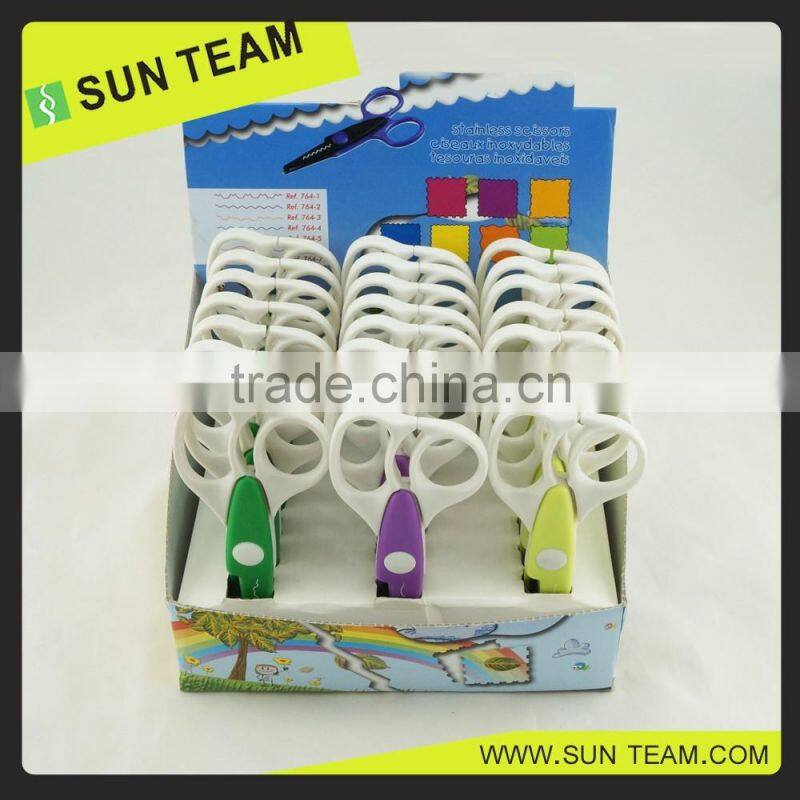 2016 NEW wholesale colorful zig zag shaped craft scissor