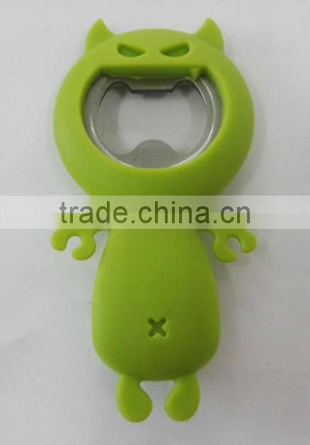 shark shaped cute silicone with stainless steel bottle opener