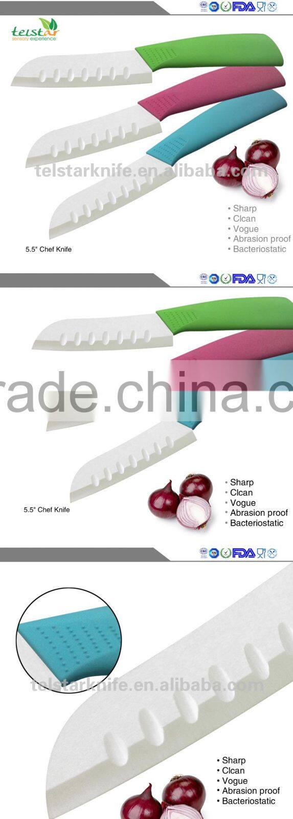 2015 Ultra sharp Top quality assured 5.5 "bread Ceramic chef knivesSantoku knife