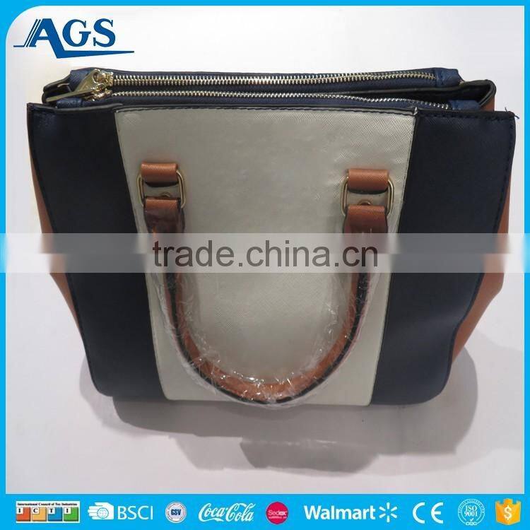 Double zippers tote bag custom printed fashion bag