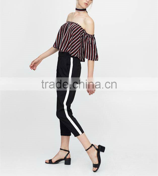 Sexy fashion design women elastics choker neck top