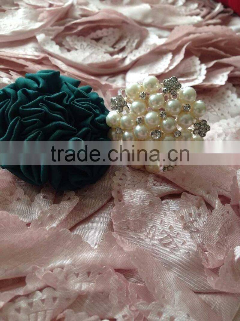 Silver Luxury Pearl & Rhinestone Napkin Ring For Wedding Candlelight Dinner