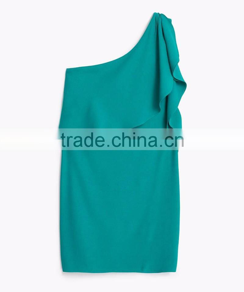 pleated sexy party one shoulder dress pattern