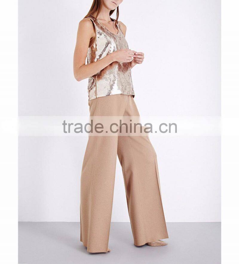 Wholesale Women Scoop Neck Sleeveless Sequin Embellished Relaxed Sequinned Top(DQE0175T)