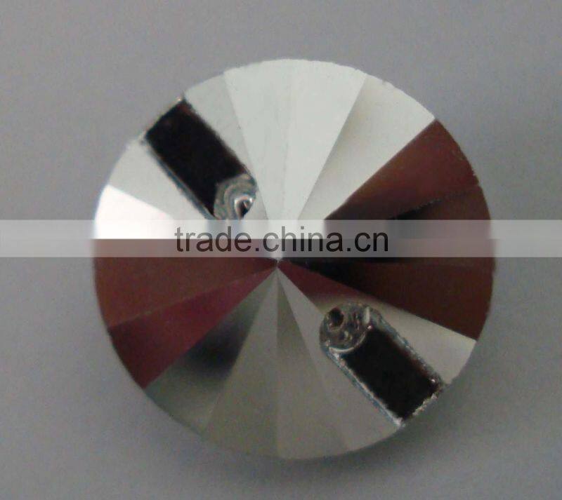 Crystal glass garment button rivoli bicone bead