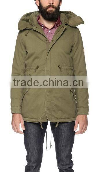OEM cheap winter mens fishtail parka with hood