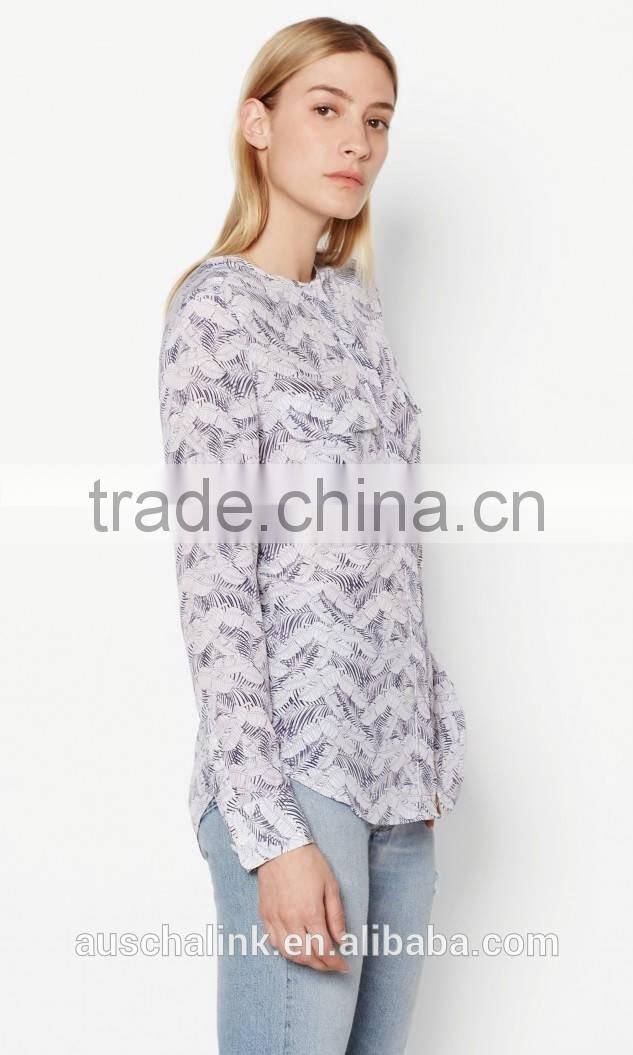 chinese style ladies silk shirt fashion design low price