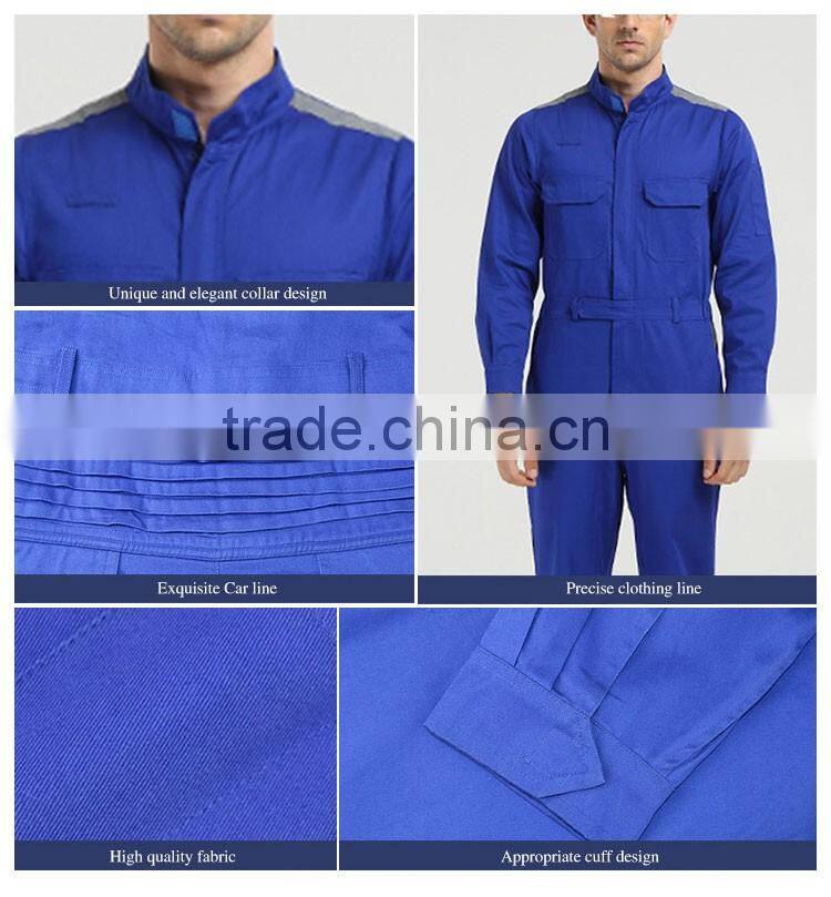 Wholesale Blue Color 100 Cotton Mechanic Working Coverall