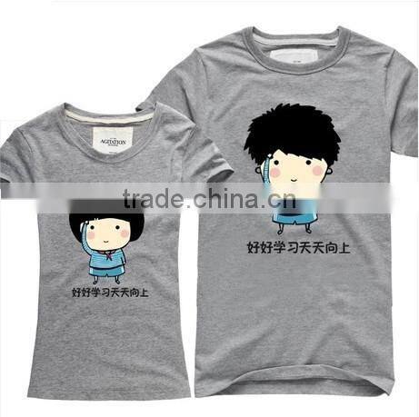 100% cotton o-neck couple t-shirt custom wholesale from china