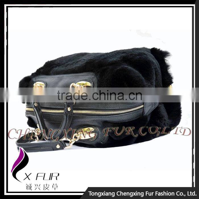 CX-H-42B Ladies Rex Rabbit Fur Sheepskin Fashion Bags Handbags