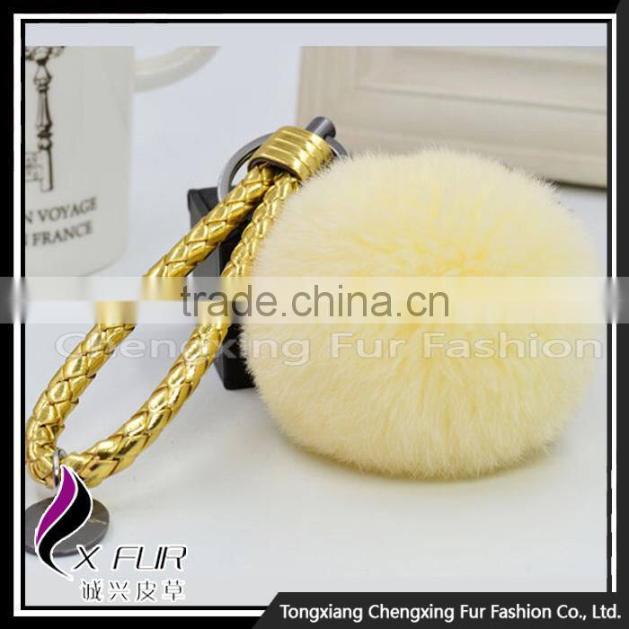 CX-R-24 Genuine Rex Rabbit Fur Mobile Phone Decoration Key Chain