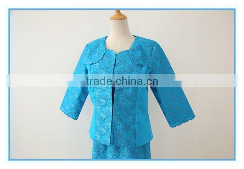 Latest Design Bubble Heavy Embroidery Church Suits for Female