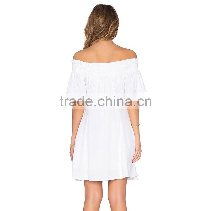 Good quality silk chiffon dress patterns ladies white backless short dress