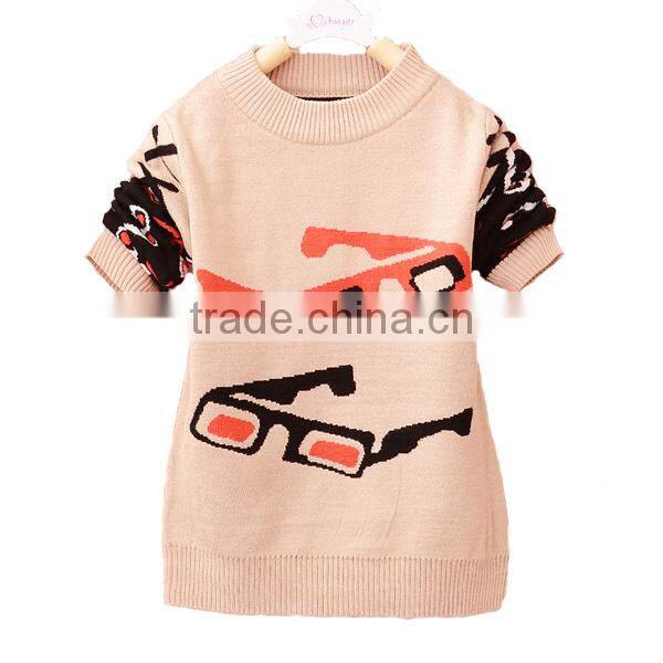 Fashion Glasses Child Jacquard Sweater Knitting Patterns Children Pullover