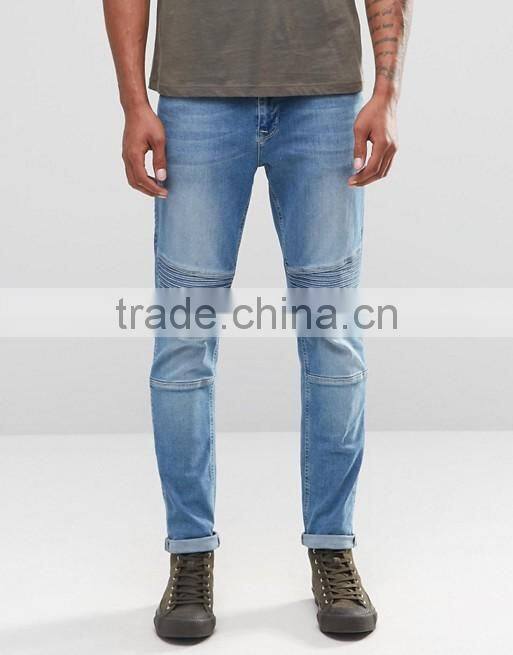 mens new fashion style blue jeans wholesale china