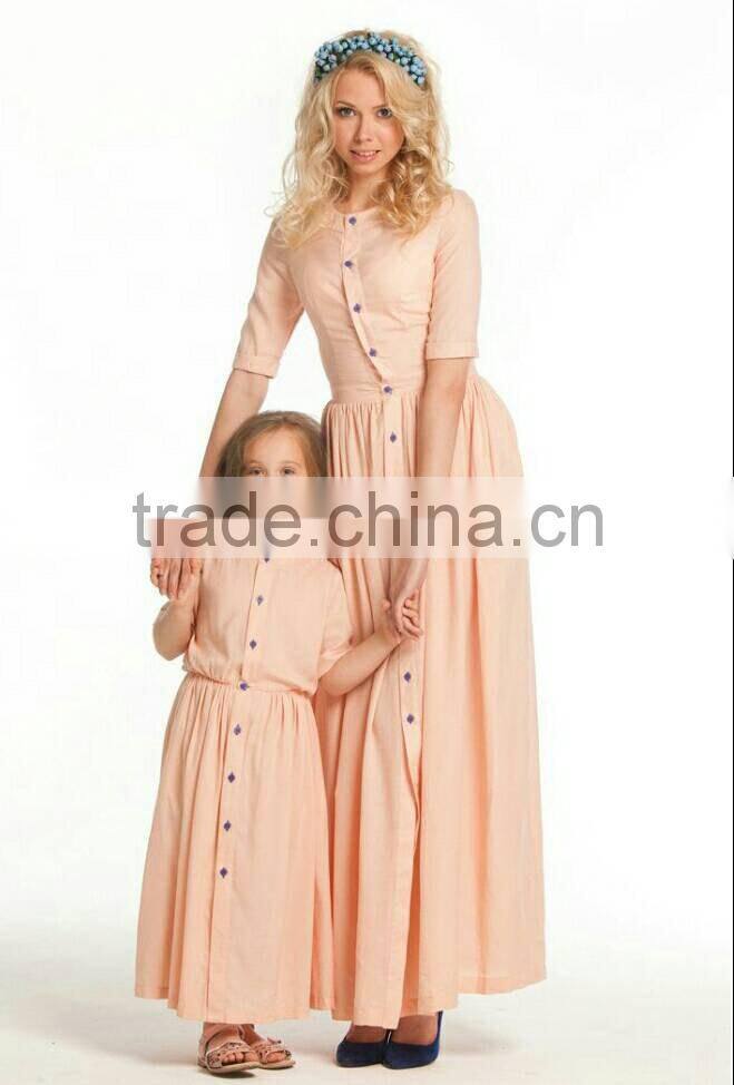 Maxi Dresses Long Button Down Dress Shirt Dresses Women Lady For Mother And Daughter