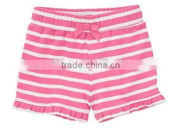 panties for little girls Ruffle Bow Short 100% cotton rib pants knit ruffle shorts charming toddler girls stripe breeches